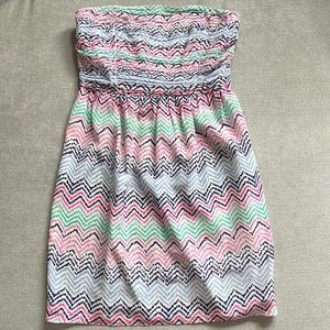 Shoshanna striped strapless mini dress